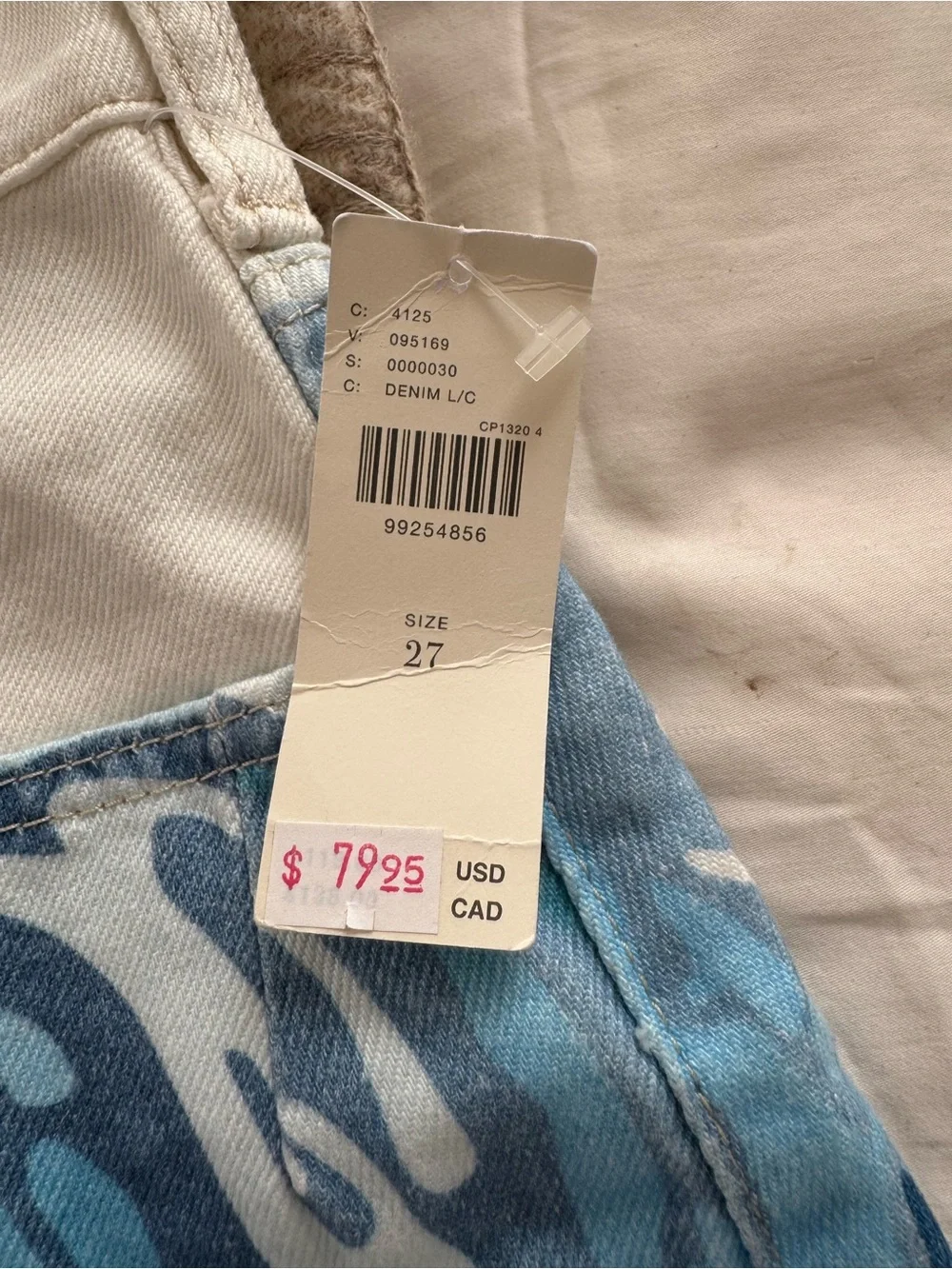 NWT Anthropologie Pilcro Women’s Wave Print Casual Shorts - White/Blue